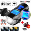 5 Mode USB Rechargeable LED Bike Front Light Headlight Horn Bell + Rear Light - Image 4