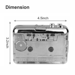 USB Cassette Capture to MP3 File Converter Digital Audio Connector w/Headphones